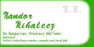 nandor mihalecz business card